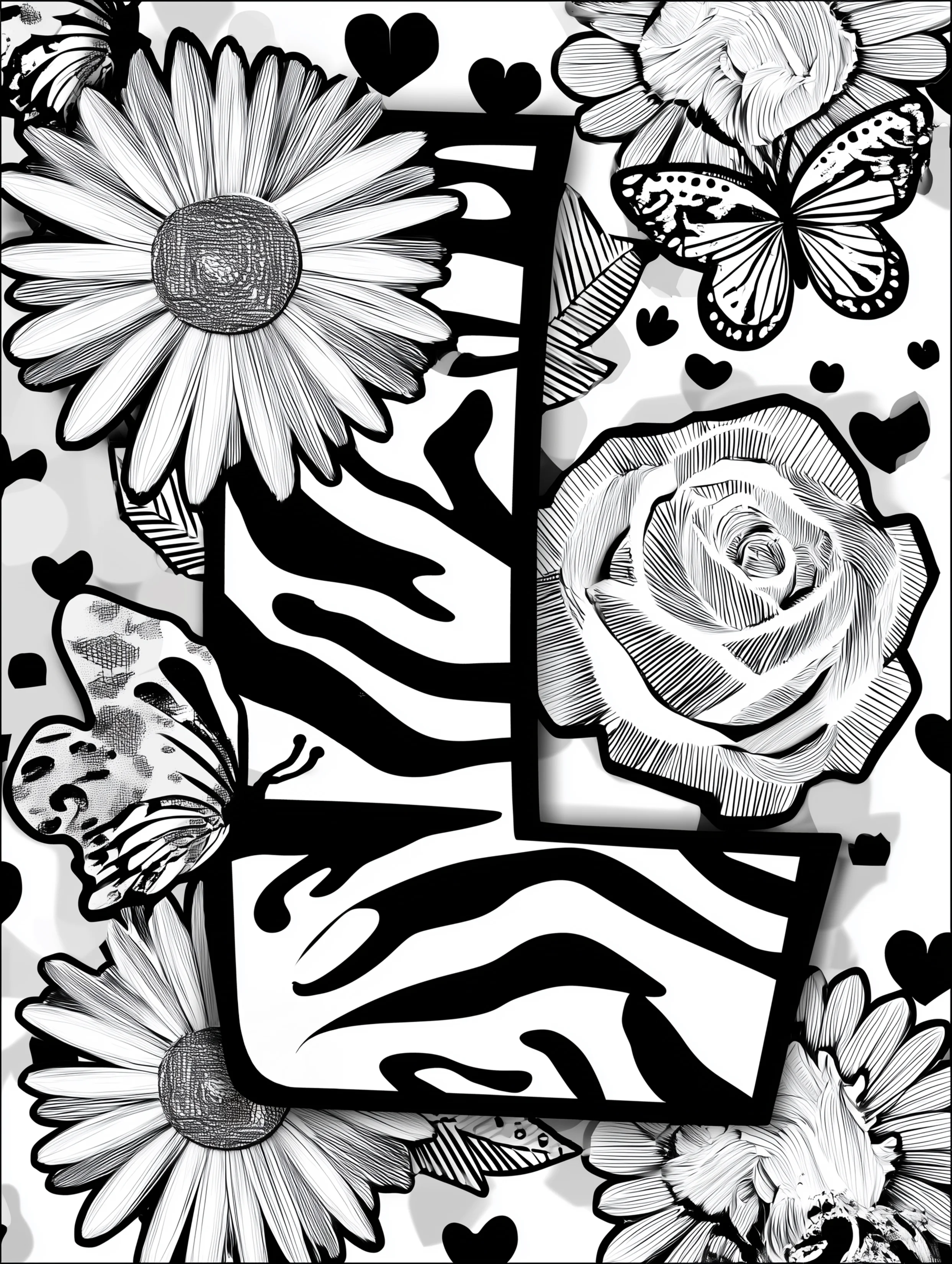 Free printable letter coloring page for adults featuring decorative lettering